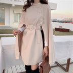 French Socialite Temperament Cape Shawl Woolen Coat