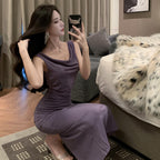 Crossbody Sleeveless Figure-flattering Dress Women