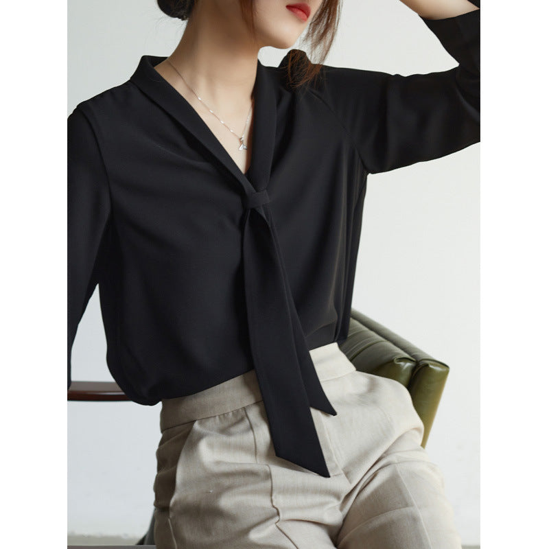 Women's Office Chiffon Commuting Elegant White Shirt